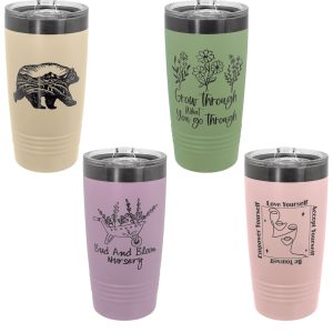 (Color) - 20 oz. Ion-Plated Ghost Tumbler with Clear Lid